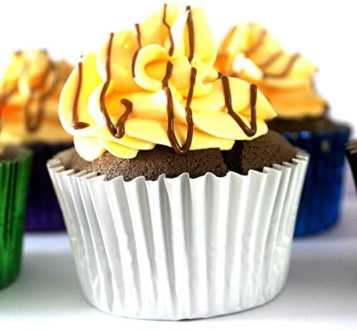 Eoonfirst Light Gray Foil Cupcake Case Liners Baking Muffin Paper Cups 198 Pcs