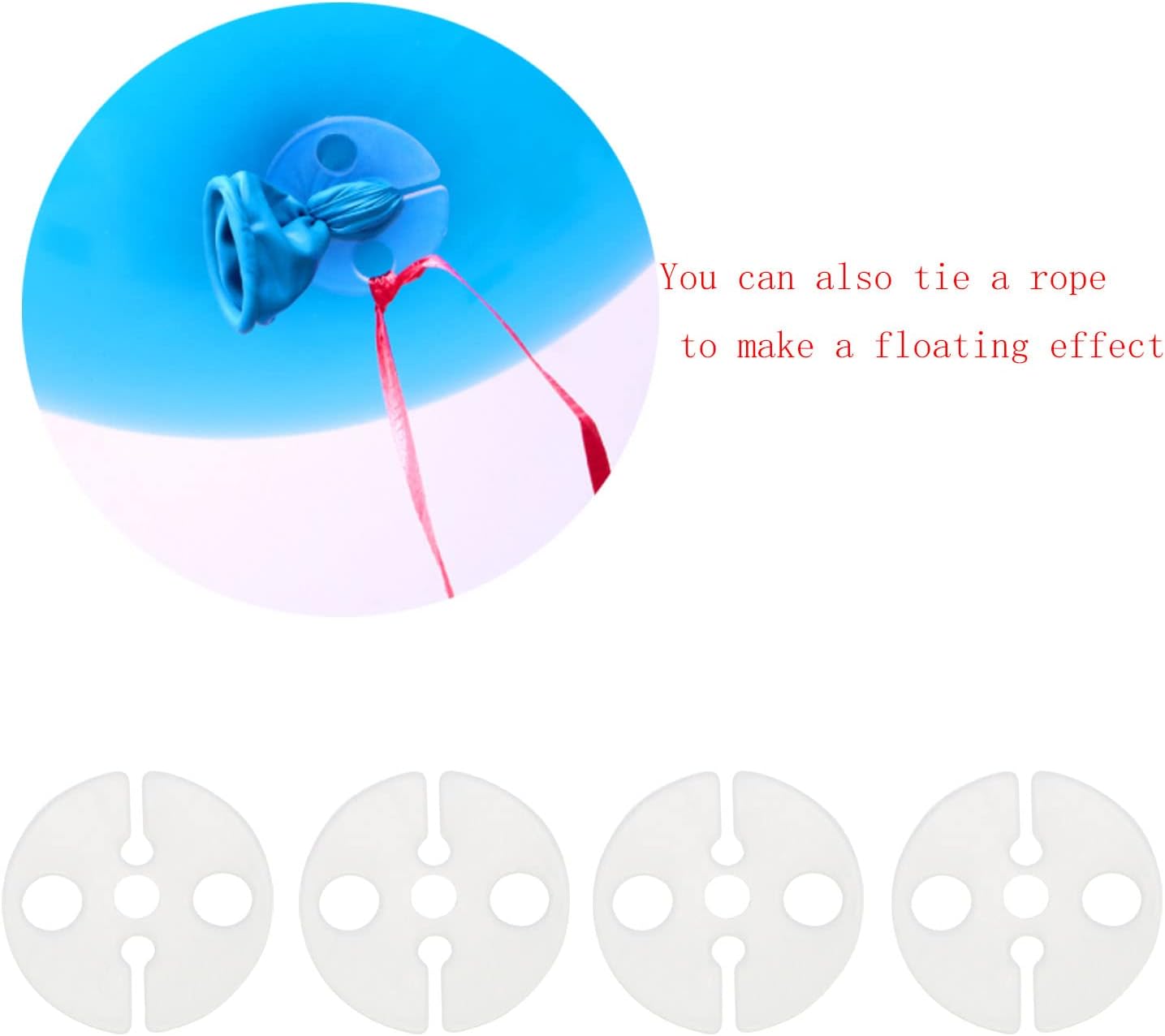 Balloon Clips DGBRSM 100pcs White Round Plastic Balloon Clips Wedding Party Christmas Birthday Accessories for Quick Knotting (23x2mm)