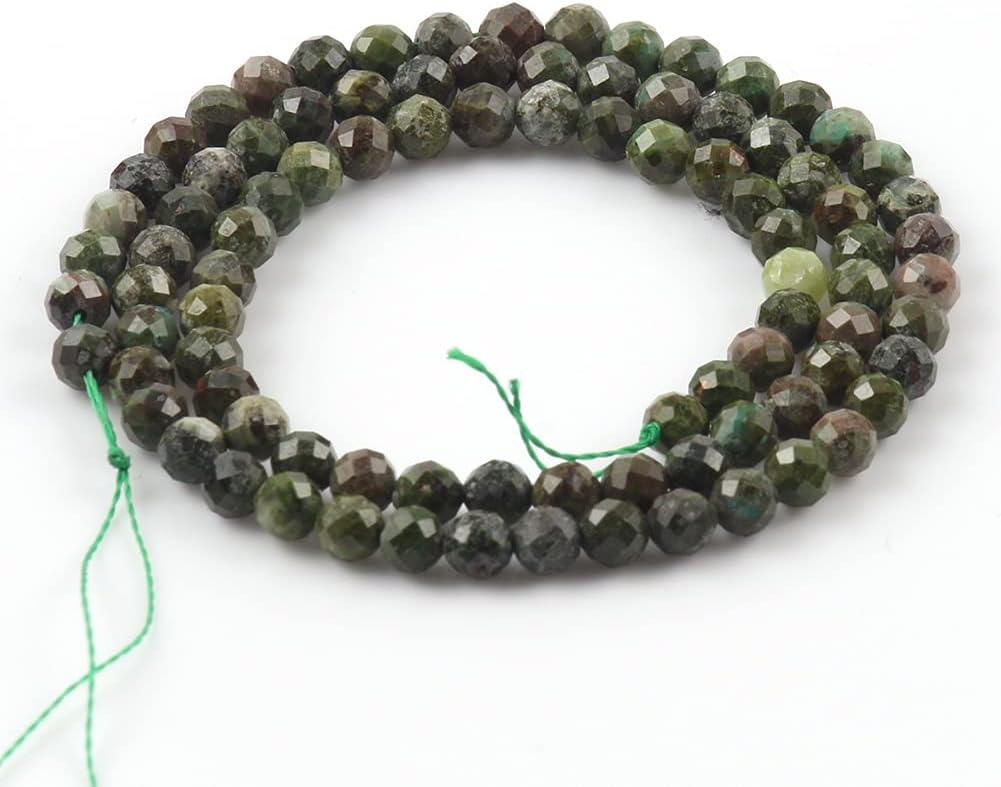 Song Xi 180pcs 2mm Natural Dragon Blood Gemstone Beads Faceted Round Loose Stone Beads for Jewelry Making