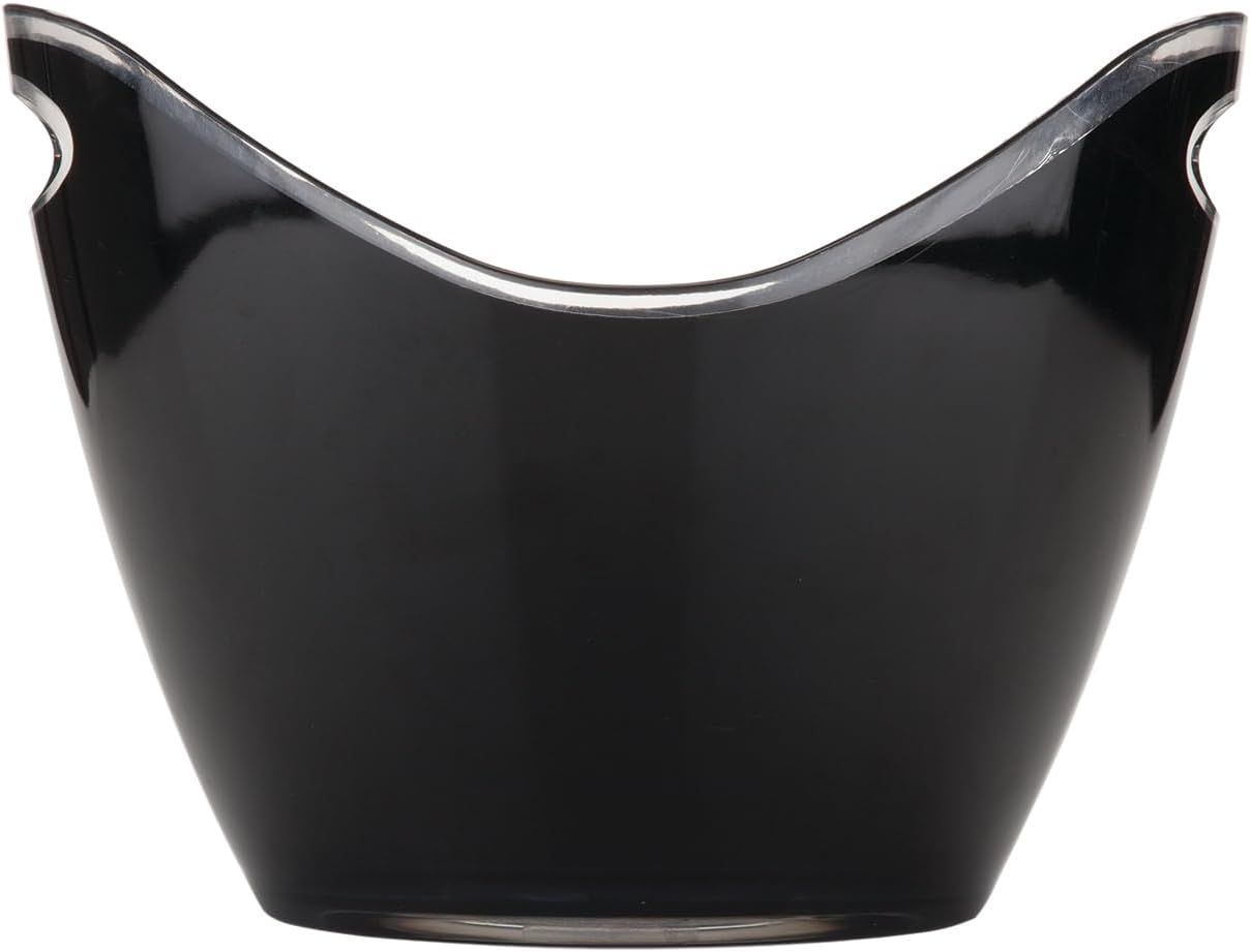 True Modern Wine & Champagne Bucket | Black Ice Beverage Tub - Indoor & Outdoor Great for Parties - 2 Bottles Capacity Champagne & Wine Chiller - 10.5" x 8.25" x 7.75"