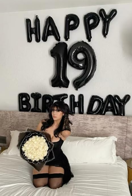 40 Inch Black Large Number 14 Birthday Balloon, Giant Numbers 14 41 Balloons, Foil Mylar Big Balloons for Anniversary Graduation Supplies Decorations