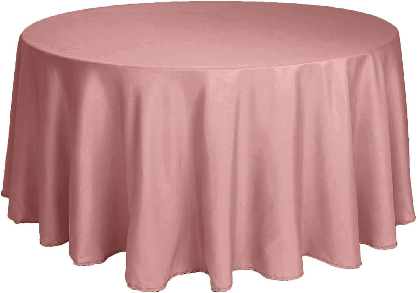 Efavormart Round Tablecloth, 120 Inch Stain & Wrinkle Resistant Washable Table Cloth, Decorative Polyester Fabric Table Cover for Banquet, Wedding, Dining - Dusty Rose