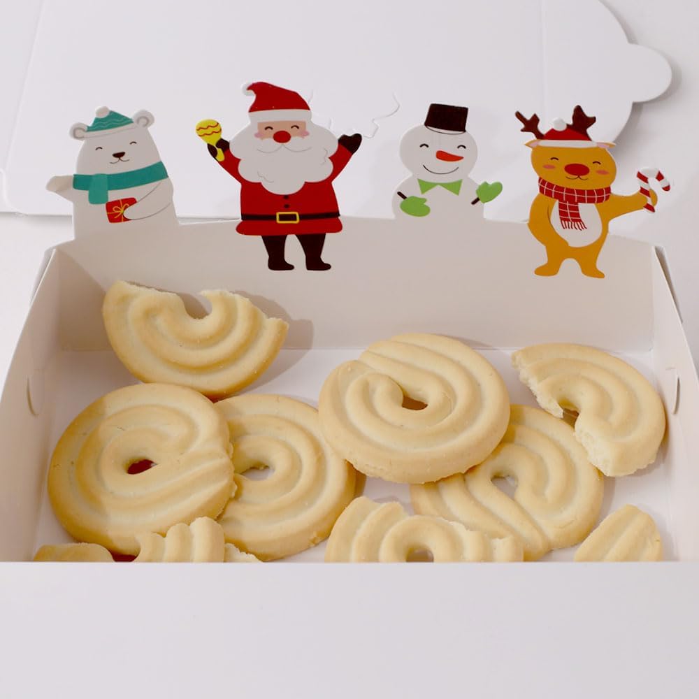 Cartoon Boxes With Lids - 3D Stand Bear Santa Claus Snowman Elk Merry Christmas Candy Boxes Kraft Paper Cookie Boxes for Gift Giving Decorations Party Small Present Box 10pcs