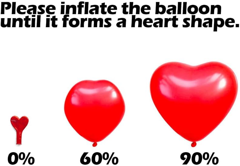 AFTERLOON® Biodegradable Balloons 100 pcs Ruby Red 12 Inch Heart Shaped, Thickened Extra Strong Natural Latex Helium Float, Proposal Marriage Love Baby Shower Gender Reveal Wedding Bridal