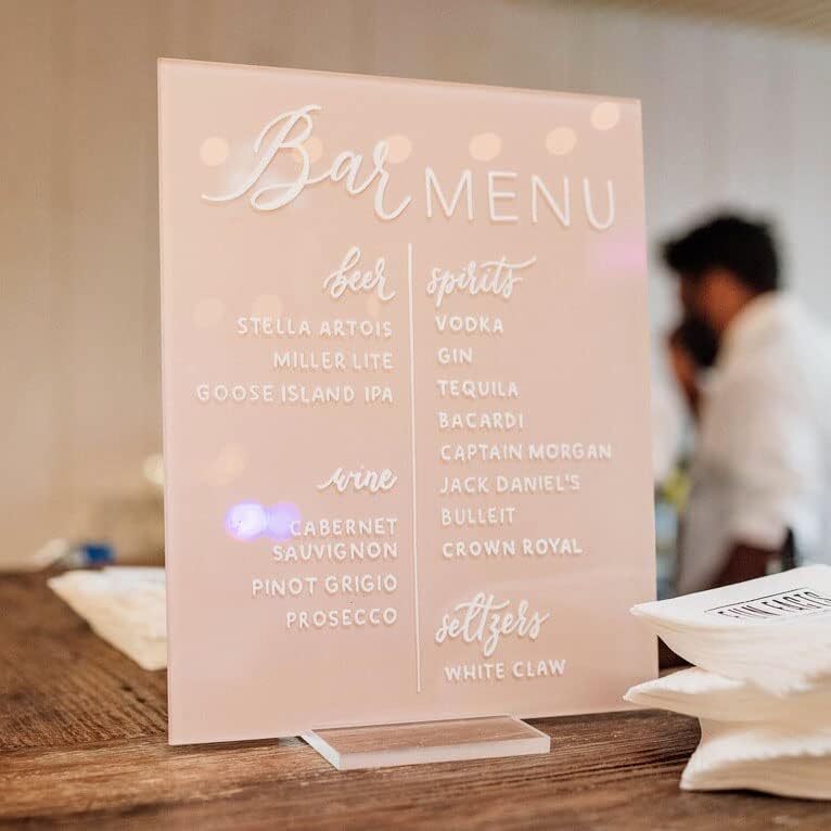 10 Pack 8x10 Inch Clear Acrylic Sign Blank, DIY Blank Clear 8x10 Acrylic Sheet 1/8 inch Thick for Wedding Reception Sign Party Events, Wood Stand NOT Included