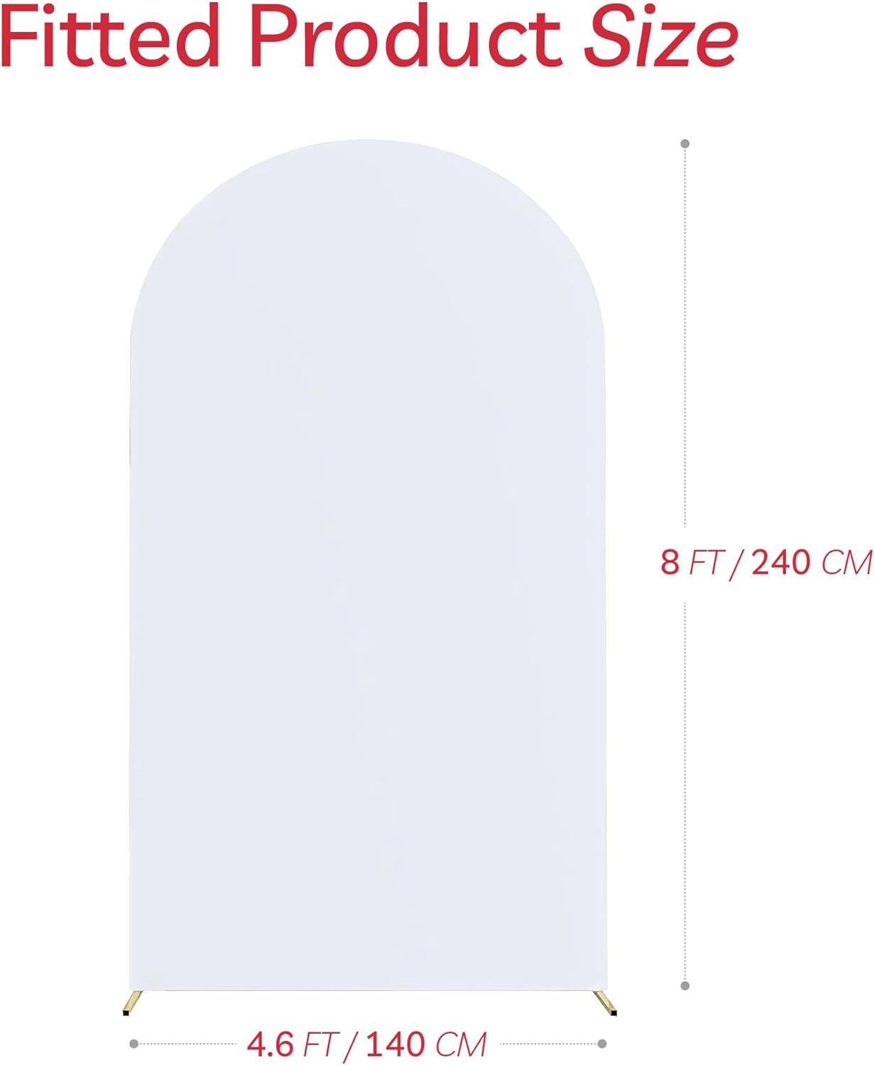 Arch Backdrop Stand Cover 8Ft White Thick Spandex Fabric Arch Backdrop Cover High Elasticity Fitted Round Top for Wedding Birthday Party Baby Shower Garden Decoration