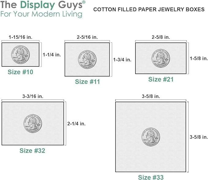 TheDisplayGuys - 25-Pack #53 Kraft Paper Cardboard Gift Boxes/Jewelry Cases w. Cotton Padding & Lid - Matte White - (5.4" x 3.9" x 1.0")
