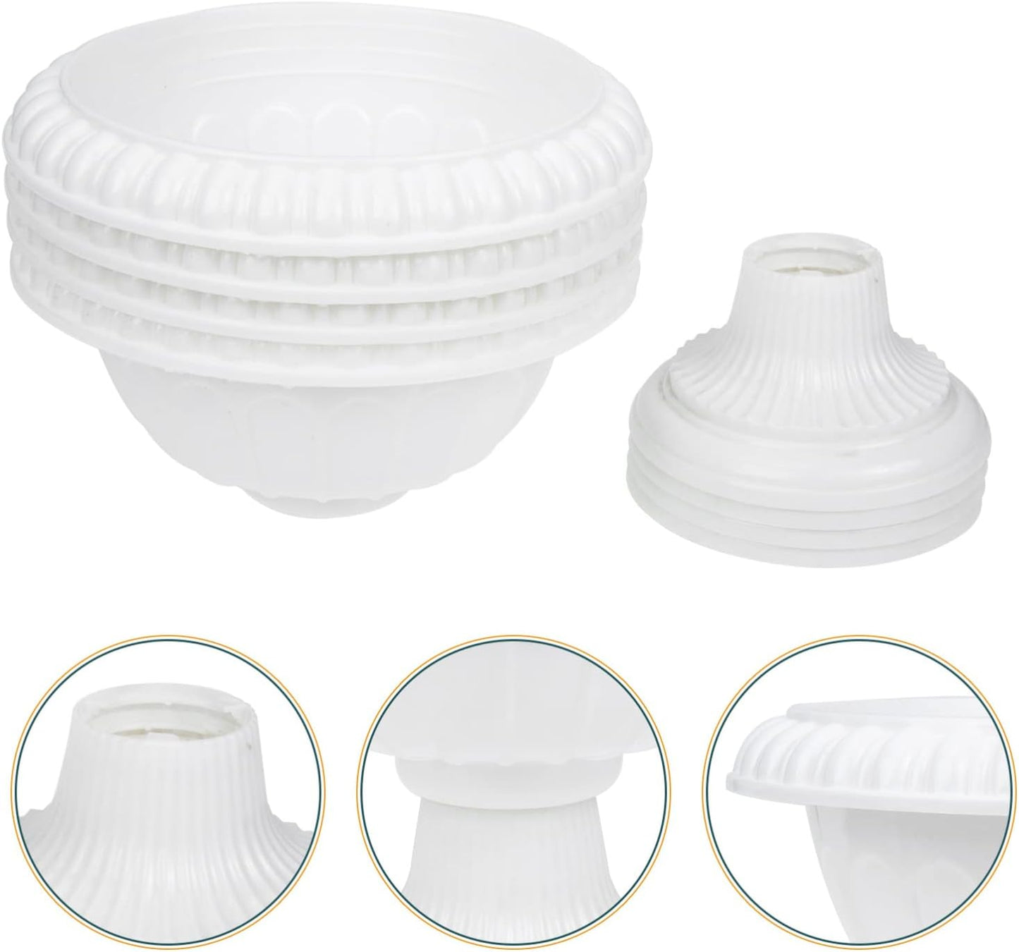 4pcs Mini Roman Style Flower Pots, Plastic Wedding Flower Containers, Decorative Pedestal Planters for Home, White, 6.29 x 6.29 x 5.51 Inch