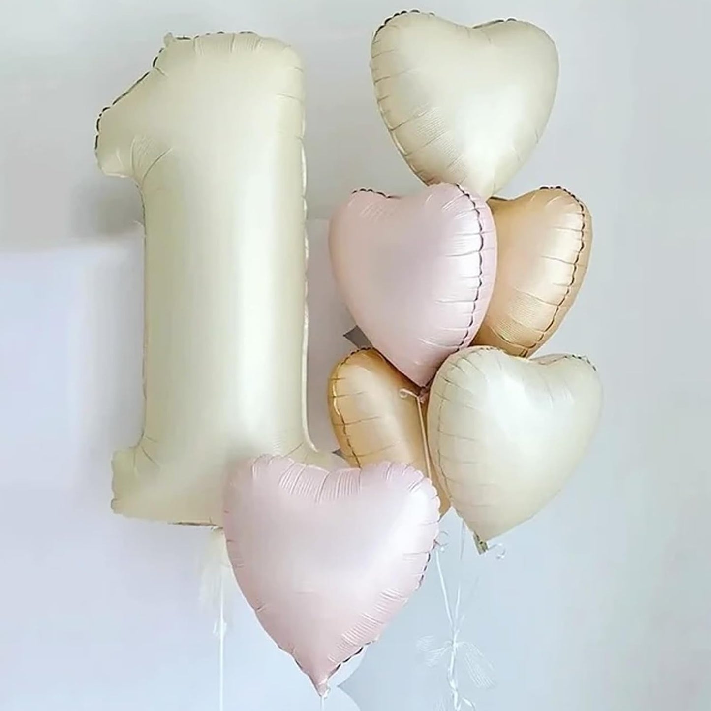 Baby Pink Heart Balloon, 10PCS Pink Foil Heart Balloons, 18inch Pastel Pink Heart Shape Balloons Helium Birthday Party Decorations for Girls Brithday Party, Baby Shower, Valentines Day, Princess Party