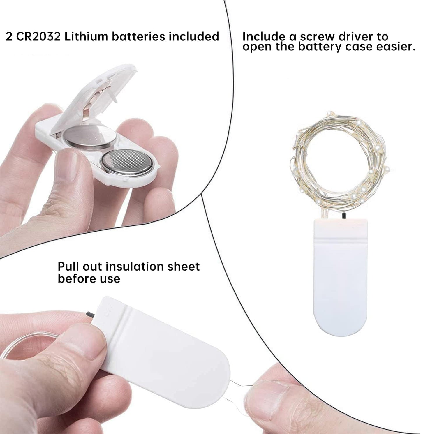 16 Pack Led Fairy Lights Battery Operated String Lights 10 Feet 30 LED Waterproof Twinkle Lights Mason Jar Lights Silver Wire Firefly Lights for Christmas Party Wedding Patio White