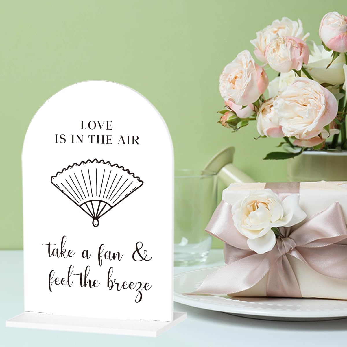 Wedding Fan Signage Take A Fan Sign for Wedding Engagement Ceremony Reception wedding fan Acrylic sign for Table Desk