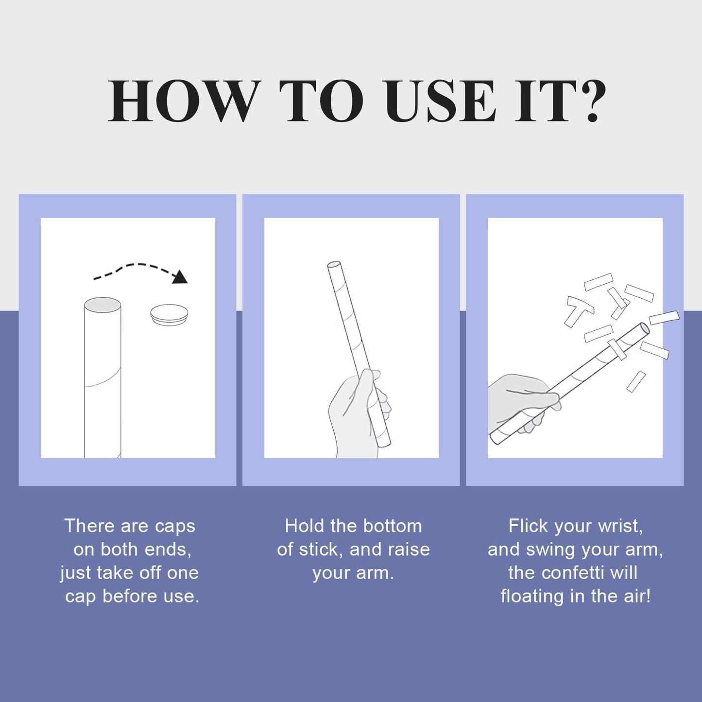 BATTIFE 7Pack Confetti Wands, Colorful Tissue Paper Flick Flutter Sticks, Confetti Shoots Poppers for Wedding, Celebrations, Anniversary, Birthday, Multi-Color, 14inch