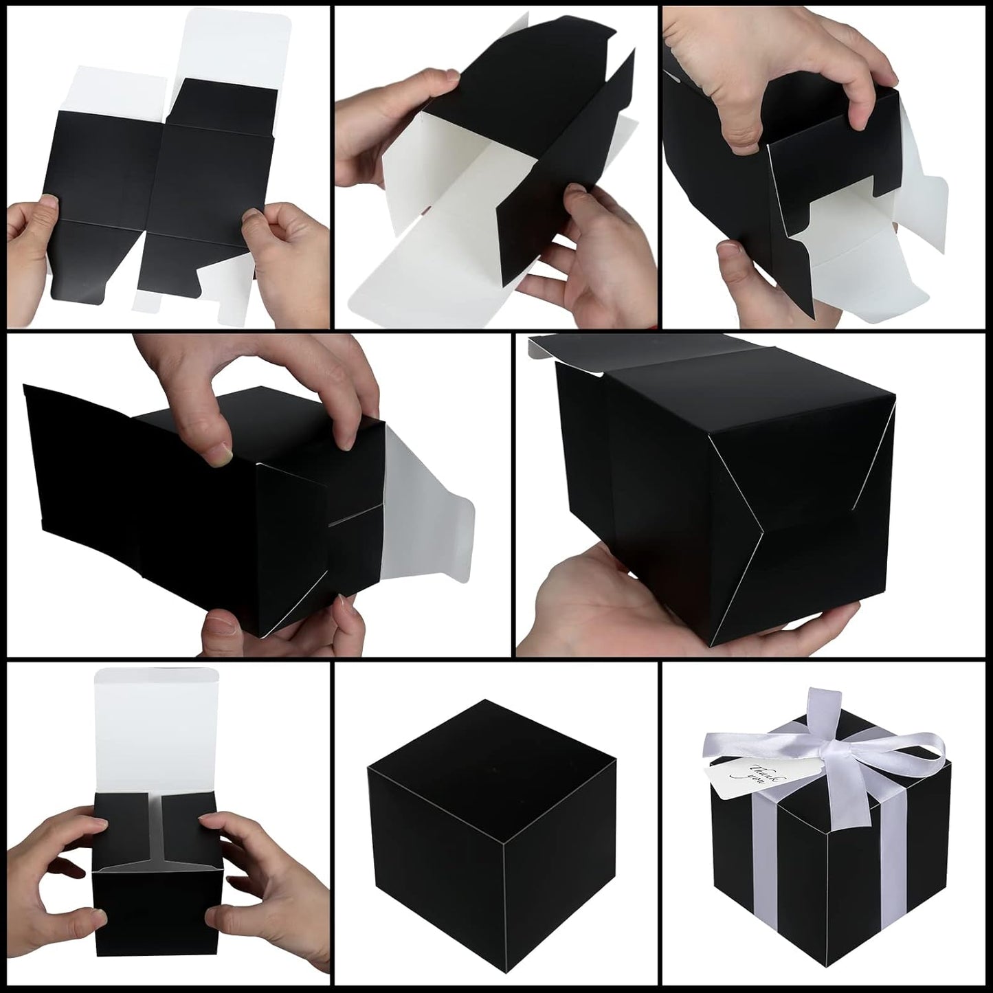Black Gift Boxes 5x5x5, 30 Pack Paper Gift Boxes with Lids for Gift, Bridesmaid Proposal Box, Cupcake Boxes, Gift Box for Wedding, Birthday, Groomsmen Proposal, Gifts, Packaging, Present