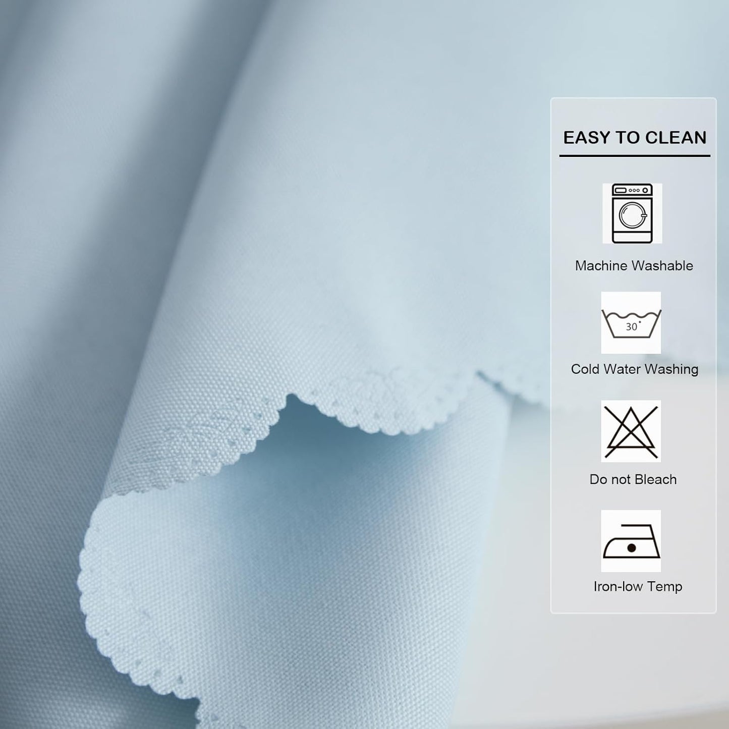 Small Round Light Blue Tablecloth 36 Inch Polyester Fabric Washable Table Cover Decorative Wrinkle Resistant Solid Color Table Cloth for Dining Party Wedding Camping