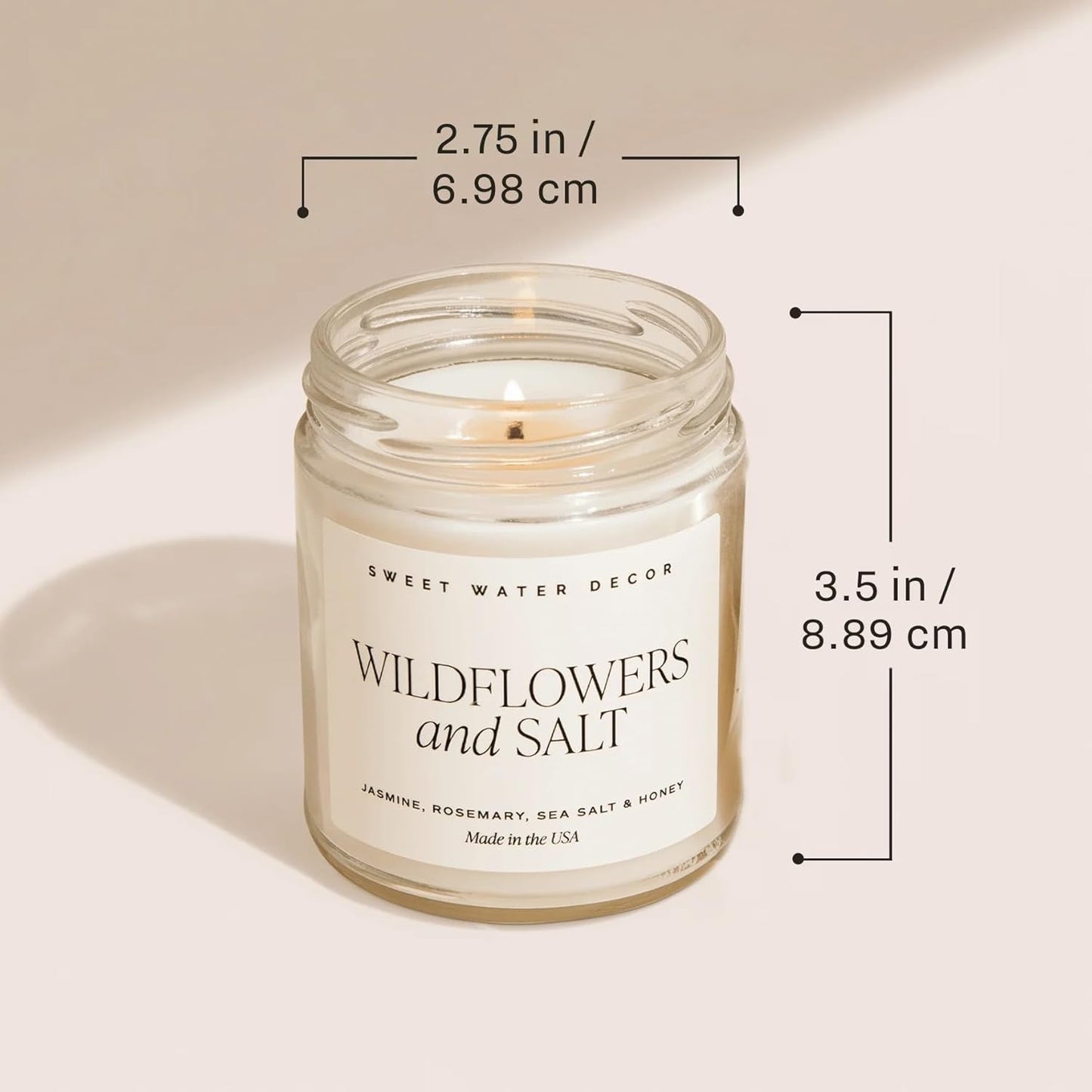 Sweet Water Decor Fall Candle - Calming Candles for Home Scented Soy Wax - Hand Poured Apple, Orange & Cinnamon Scented Candle Decor - Clear Jar Candle 40 Hours Long Lasting Burn for Relaxation - 9oz