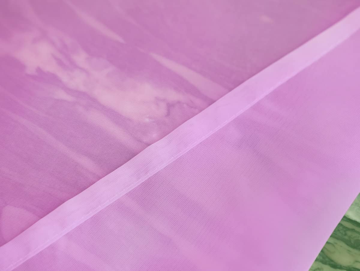 Window Pink Sheer Curtains 108 Inches Long 2 Panels Sheer Curtain Basic Rod Pocket Panel for Bedroom Children Living Room Yard Kitchen (Pink, 52" W x 108" L | 2 pcs)