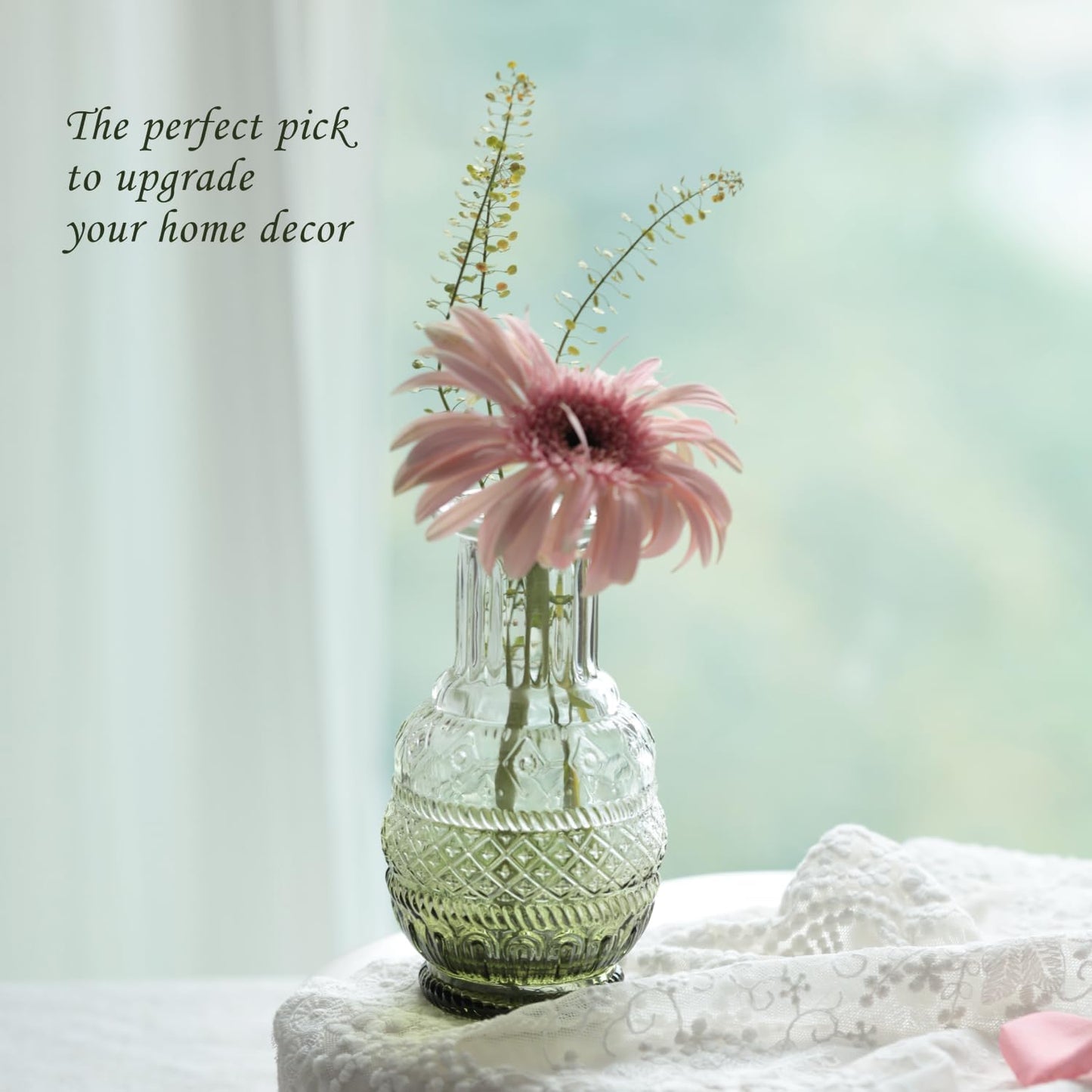 Bud Vases Set of 40 Pcs,Small Flower Vases for Centerpieces,Glass Bud Vase in Bulk,Vintage Bud Vase for Wedding Table Centerpieces Decoration, Home Table Party Decor, Christmas,Anniversary,Green