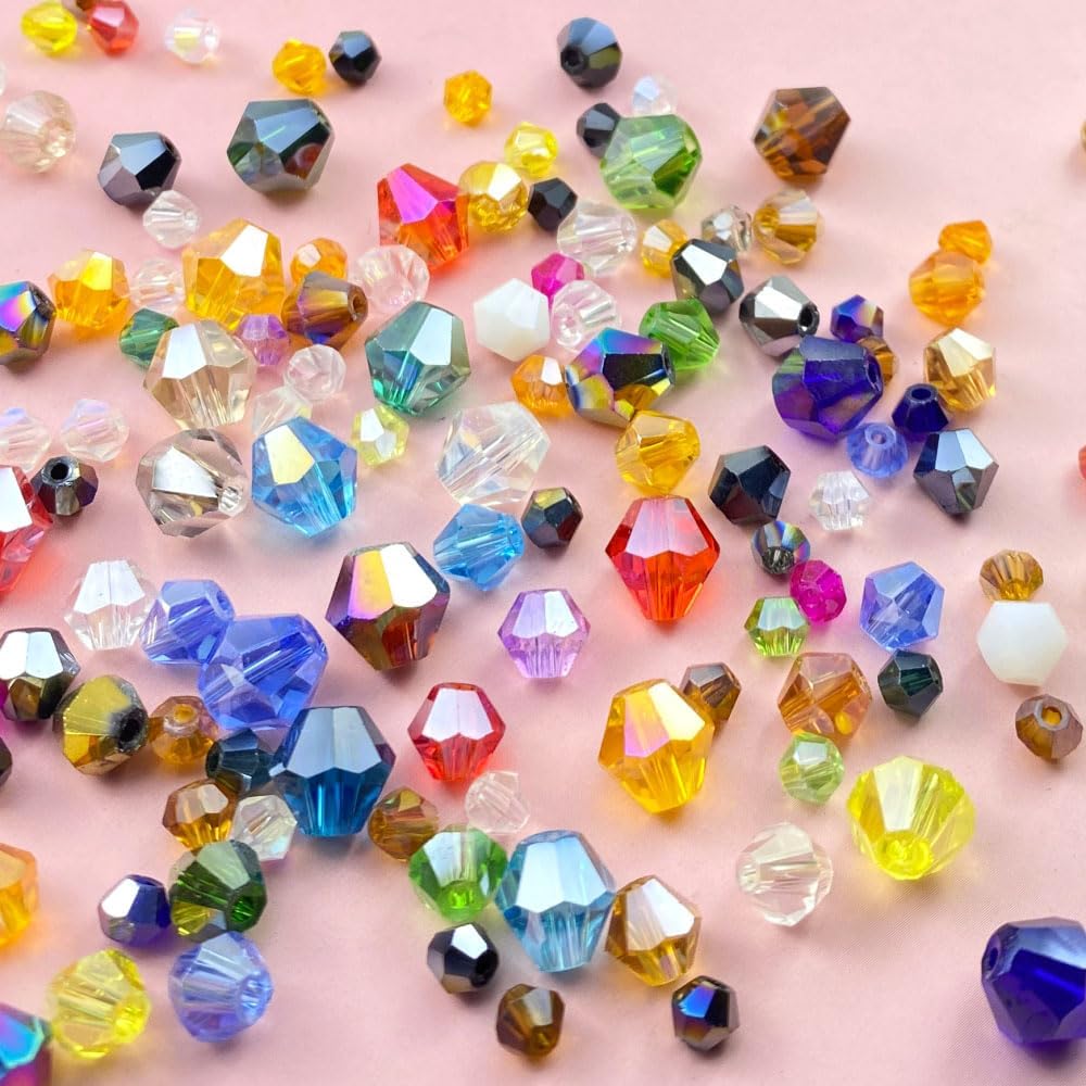 100pcs 8mm Bicone Crystal Glass Beads Loose Spacer Beads Faceted Craft Beads for Jewelry Making DIY Necklace Bracelet Earring Wind Chimes Suncatchers Ornamen(Aquamarine AB)