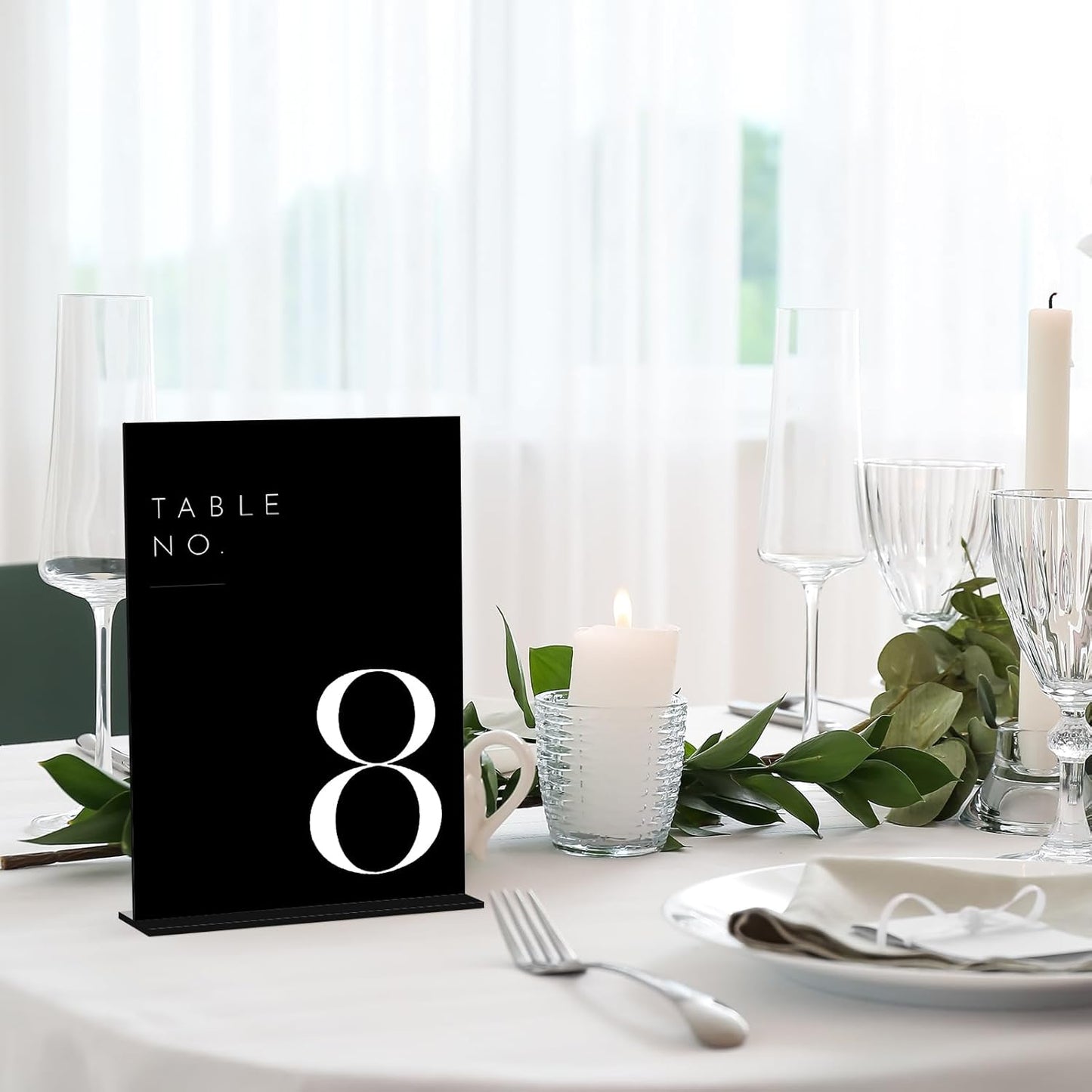 JINMURY Black Wedding Table Numbers 1-10 with Stands, 5"x7" Black Acrylic Table Numbers with White Font, Perfect for Wedding Party Reception(1-10, 5"x7")
