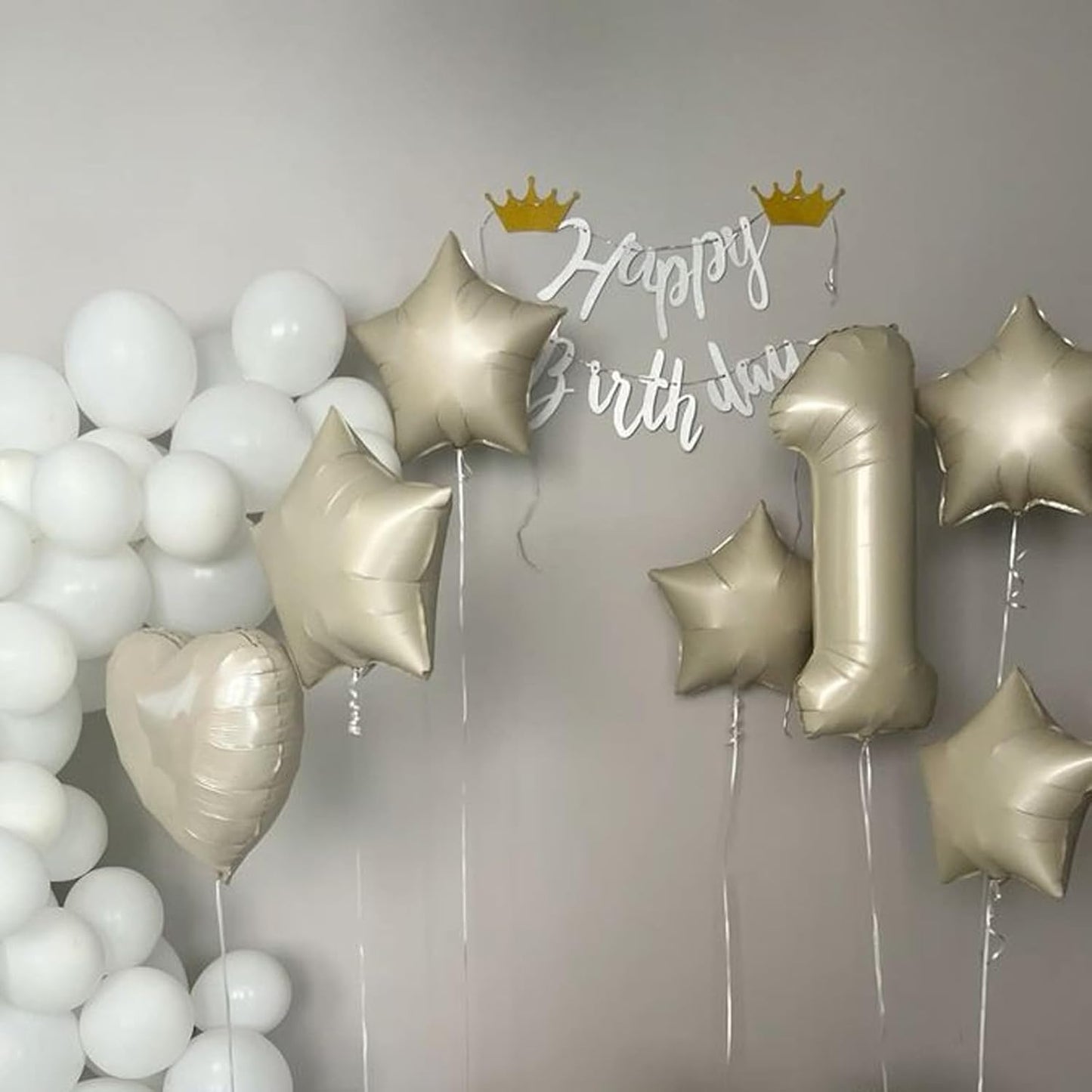 Cream Heart Balloons,12Pcs 18 Inch Beige Foil Love Heart Shaped Neutral Balloons for Bridal Princess Engagement Party Boho Wedding Gender Reveal Anniversary Birthday Valentines Day Decorations