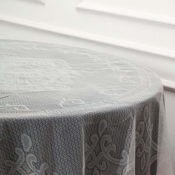 Tableclothsfactory 90" Ivory Premium Lace Round Tablecloth for Banquet Party Wedding Event Home Decor
