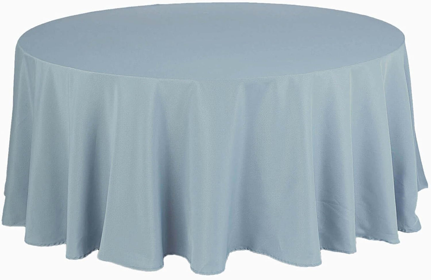 Efavormart Round Tablecloth, 132 Inch Stain & Wrinkle Resistant Washable Table Cloth, Decorative Polyester Fabric Table Cover for Banquet, Wedding, Dining- Dusty Blue