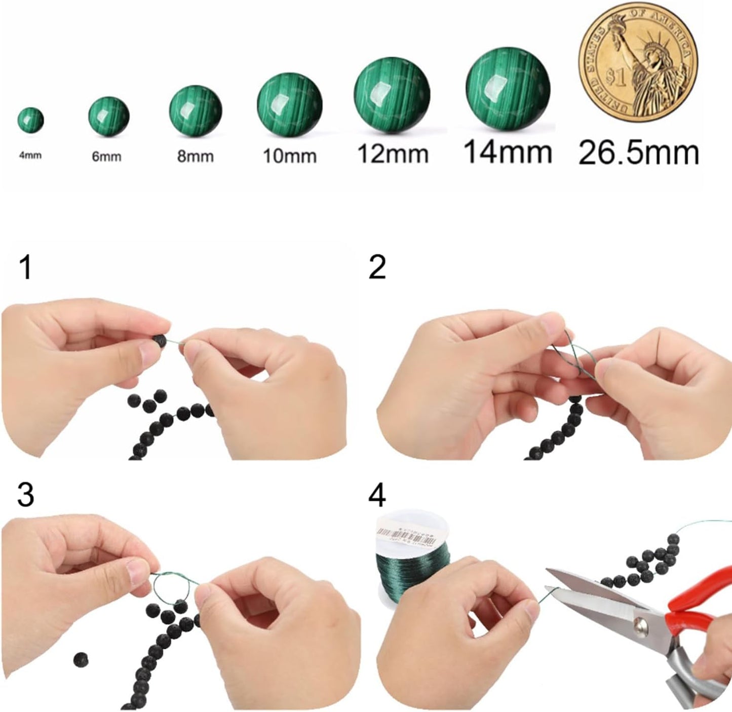 Turquoise Stone Beads Gemstone Round Crystal Energy Jade Beads Stone Beads for Jewelry Making DIY Bracelet Necklace Jewelry Making 1 Strand 15.5inch 60PCS 6MM