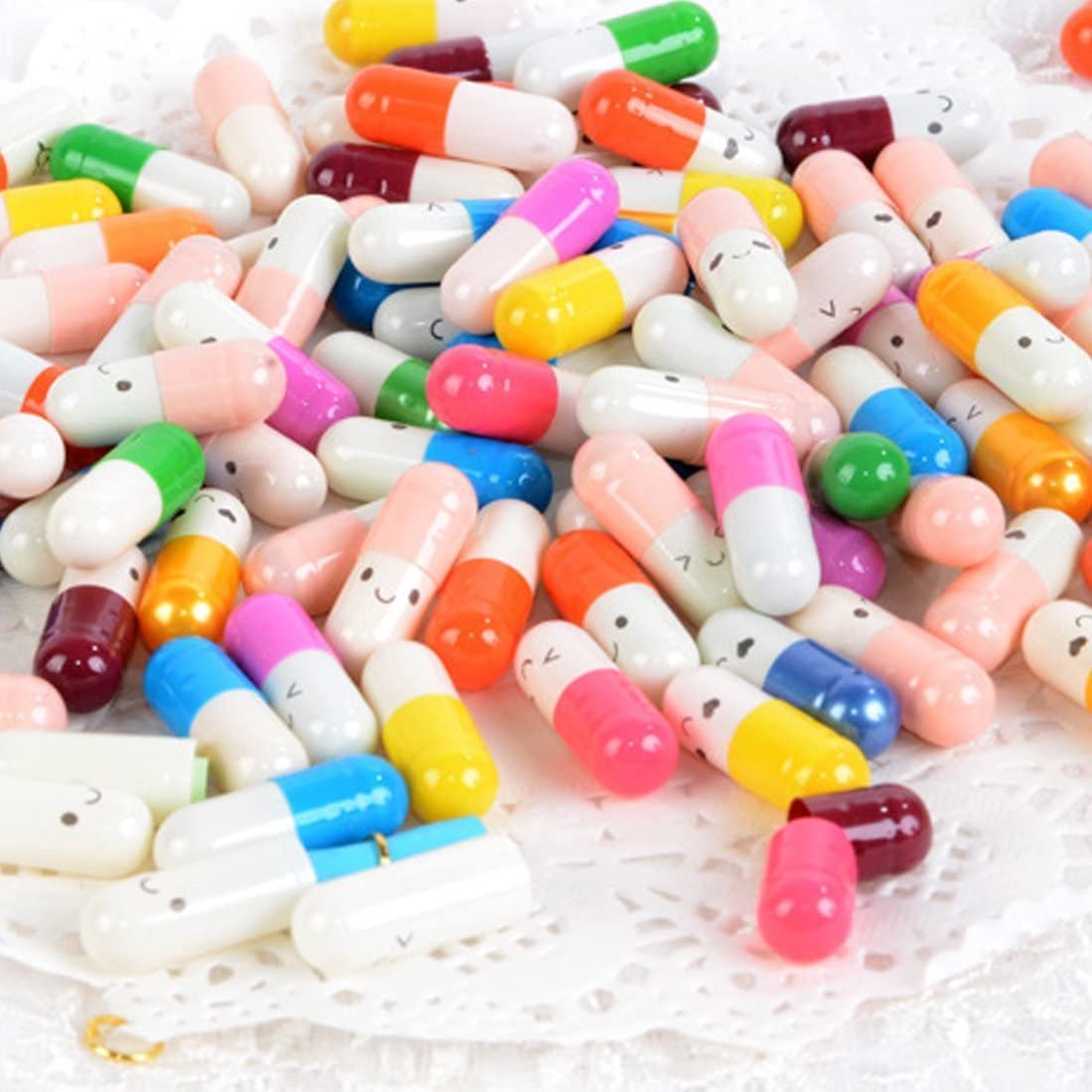 200 Pcs Tiny Love Message Capsule Letter in a Bottle Cute Love Friendship Half Pill in Random Color