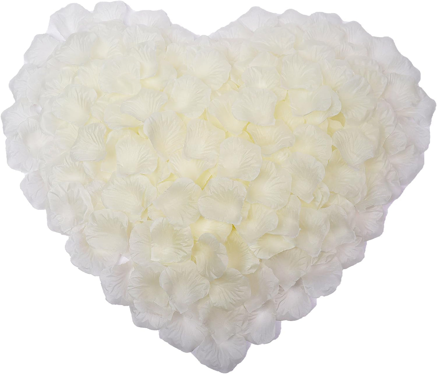 CODE FLORIST 1500 PCS Silk Rose Petals for Valentine's Day,Fake Rose Petals for Romantic Night,Wedding,Proposal Anniversary Flower Decorations(Separated,Scented,Ivory)