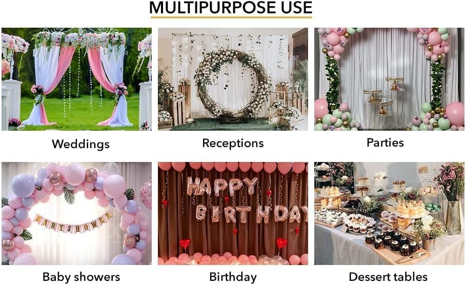 AK TRADING CO. 10 feet x 8 feet IFR Polyester Backdrop Drapes Curtains Panels with Rod Pockets - Wedding Ceremony Party Home Window Decorations - Peach