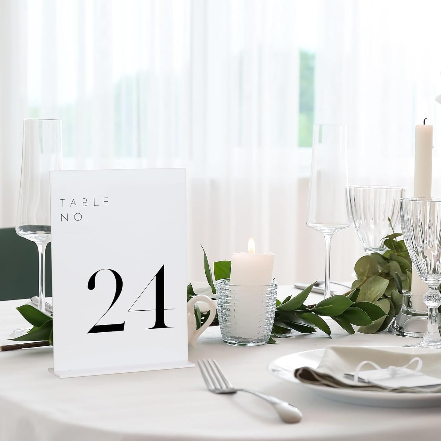 JINMURY White Wedding Table Numbers 1-30 with Stands, 5"x7" White Acrylic Table Numbers, Perfect for Wedding Reception, Party, Anniversary, Event