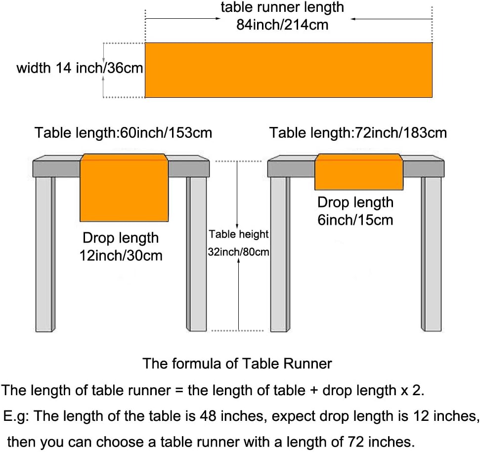 KEPSWET Cotton Handmade Crochet Lace Table Runner White Rectangle Coffee Table Dresser Decor (14x84 inch)