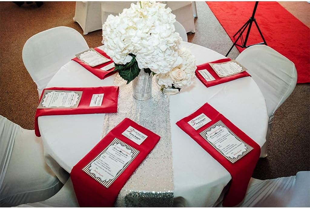 Eternal Beauty Silver Table Runner for Wedding, 5PCS-12x72 Sequin Table Runner Decorations for Birthday Parties, Banquets, Graduations,Christmas