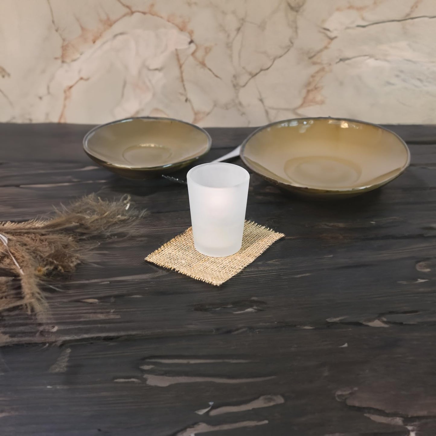 WGV Frosted Tea Light Votive Candle Holder 2.2x2.75, Tiny Utility Cylinder Glass Vase, Small Planter Terrarium for Home Accent Decor, 1 Pc