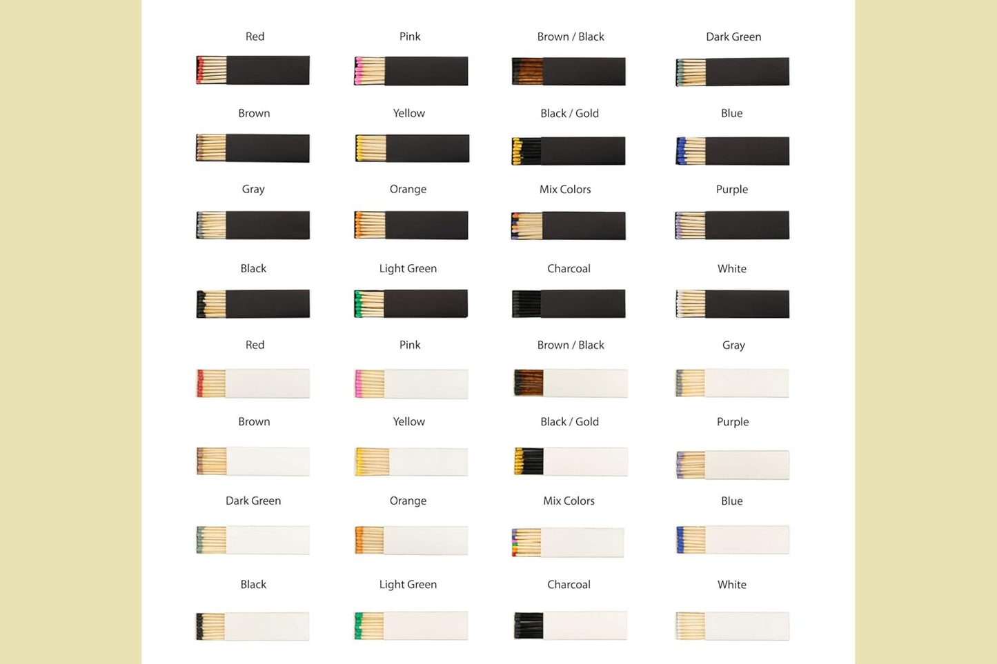 Custom Matchboxes - Set of 10 - Personalized - 2" Inch Long - Colorful Matchsticks - Weddings – Wedding Favor - Matchboxes, Custom Matchbox (2" Matchsticks, Wedding Design #5)