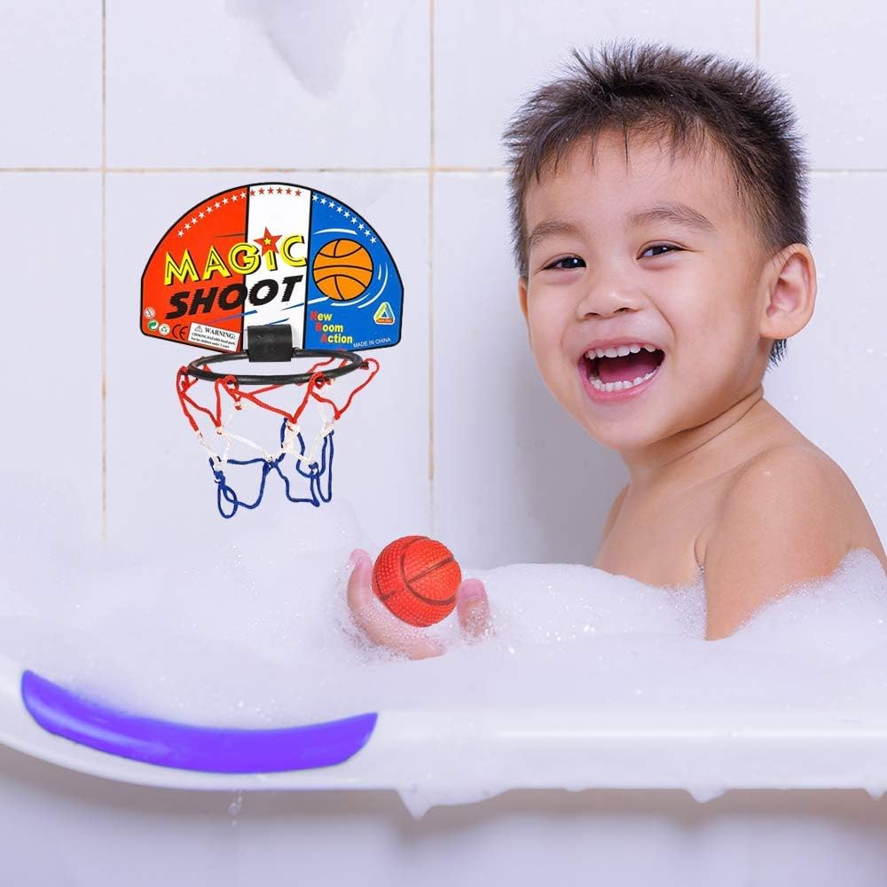 ArtCreativity Mini Basketball Game (12 Sets) Each Set Includes 1 Mini Ball, 1 Back Board Net, & Mounting Tape, Indoor Basketball Hoop for Kids, Basketball Party Favors, Best Gift for Boys and Girls