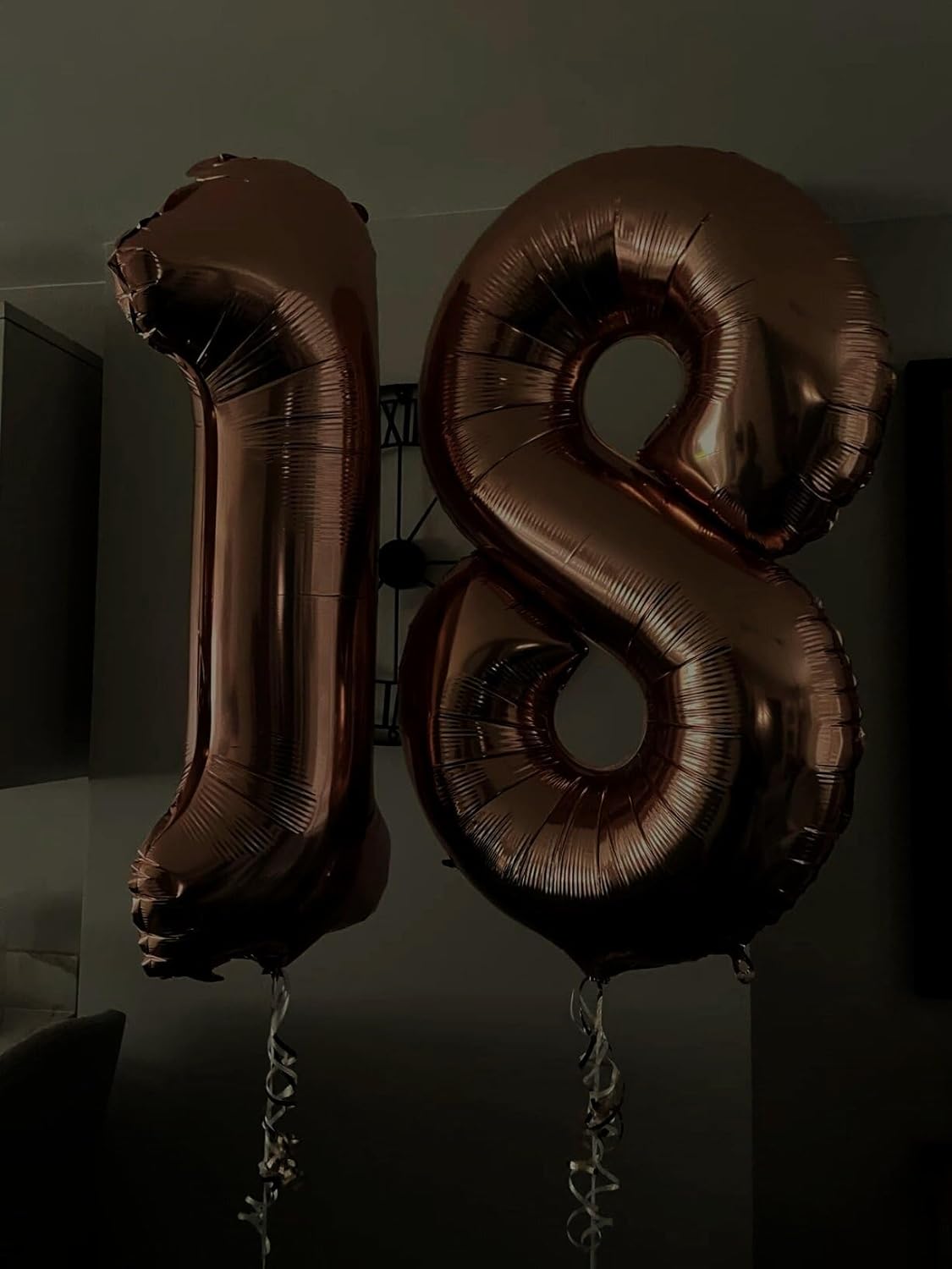 Helium Foil Coffee Brown Number 8 Balloon 40 Inch, Mylar Eight Numbers 8 18 28 38 48 58 80 88 Birthday Balloons, Dark Brown Women Men Anniversary Graduations Party Supplies