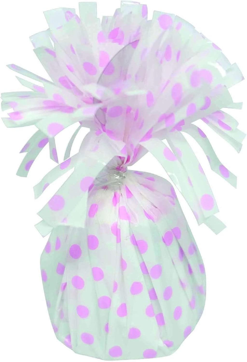 PMU Polka Dot Kisses Balloon Weights - Decorative Balloon Weight for Christmas, Thanksgiving, Birthday, Party Favors, Wedding & Baby Shower - 6oz. White With Light Pink, Pkg/1