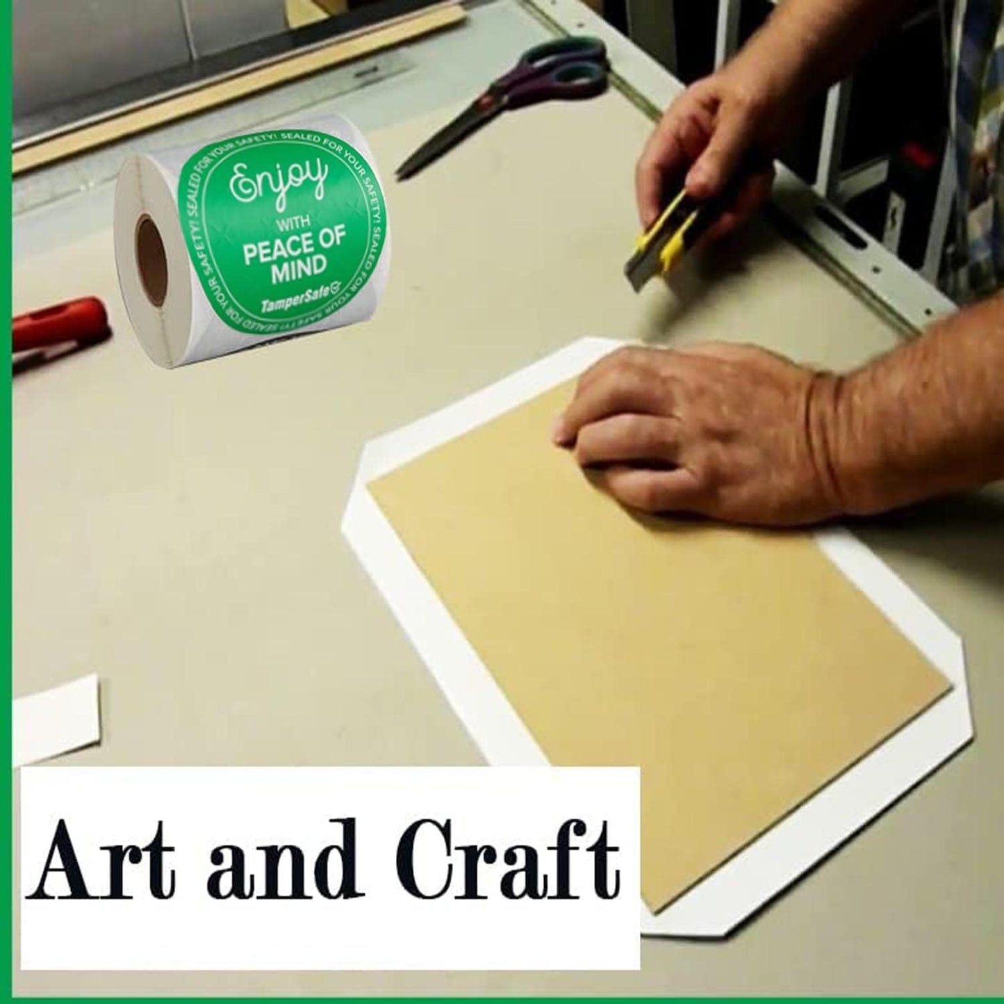 Angel's Peel Lounge Tamper Proof Stickers Roll — Tamper Evident Stickers for Delivery Food Safety, Bakery Boxes, Writable Seal Tape, Thank You Labels for Packaging - 3x3in 250-COUNTS, Green, Round