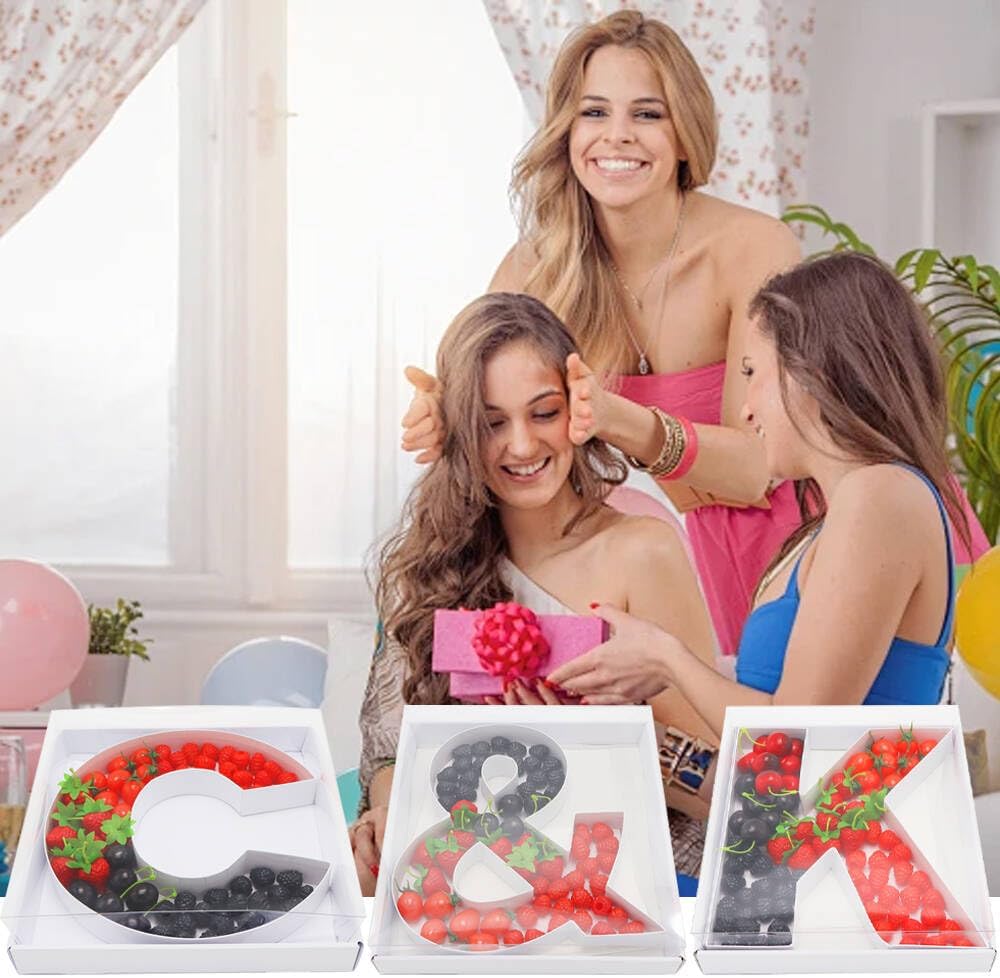 12" Fillable Cardboard Letter Charcuterie Gift Cupcake Box With Cover Sweets Packaging (&)