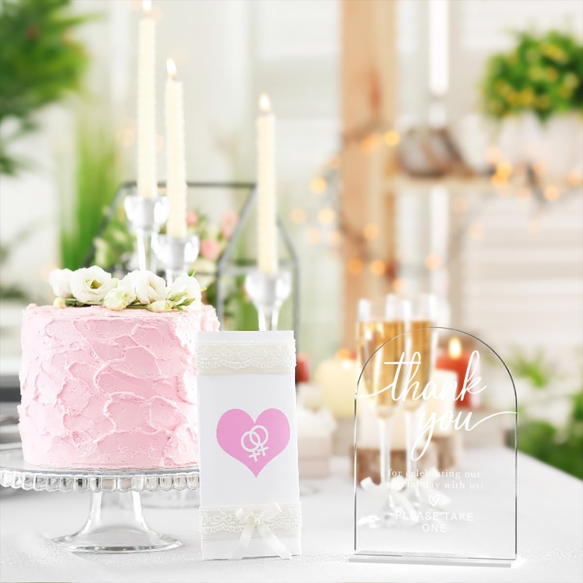 Acrylic Wedding Sign Thank You Sign for Wedding Wedding Signs for Ceremony Modern Calligraphy Arch Acrylic Table Top Sign for Wedding Reception and Event Party Table