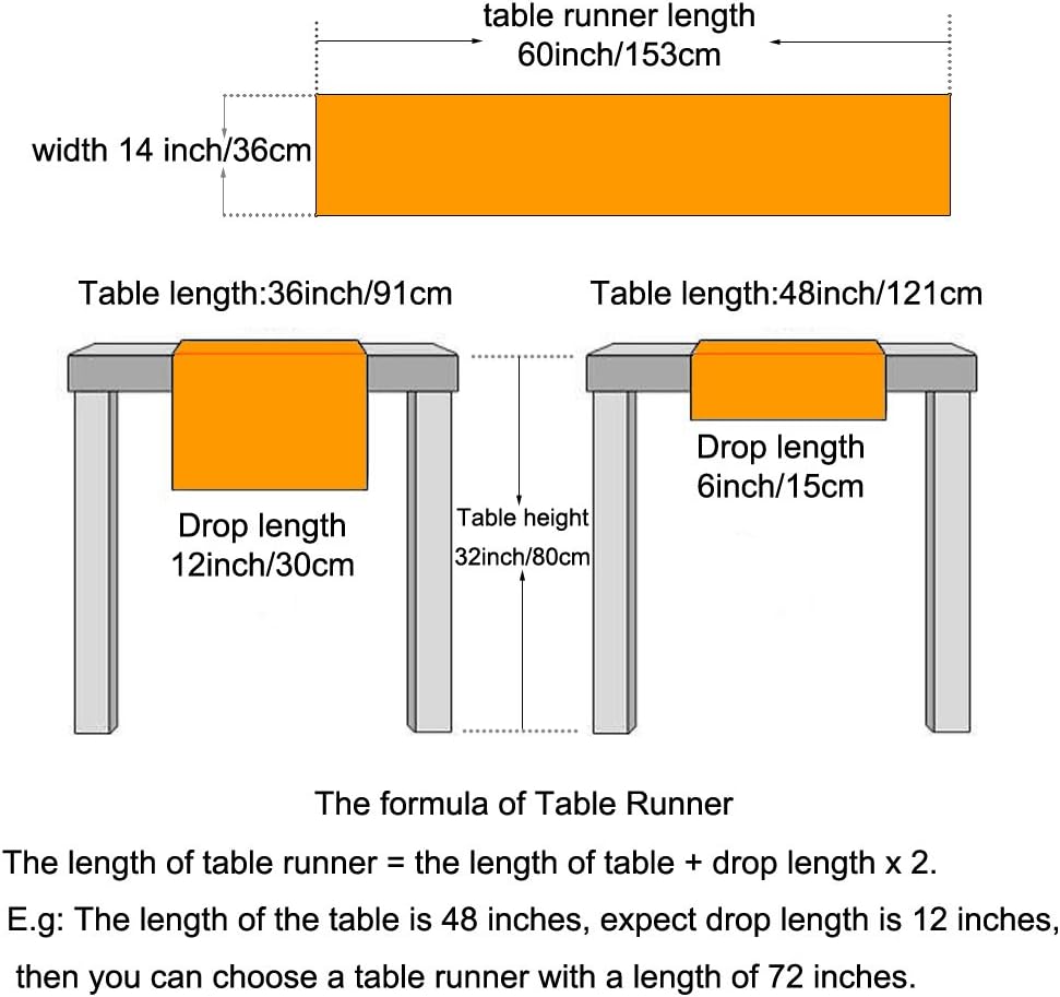 KEPSWET Cotton Handmade Crochet Lace Table Runner White Rectangle Coffee Table Dresser Decor (14x60 inch)