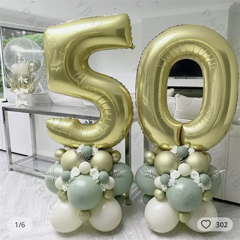 40 Inch Numbers 7 Light Gold Large Balloon Digital 7 for Birthday Party, 0-9 Birthday Party Decorations,Foil Mylar Big Number 7 Wedding Graduations Photo Shoot Decorations(Number 7)