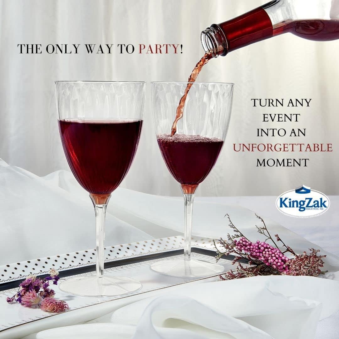 Lillian Tablesettings Premium 16 Count Wine Glasses 8 oz. Clear Hard Plastic 1-Piece Disposable Cups