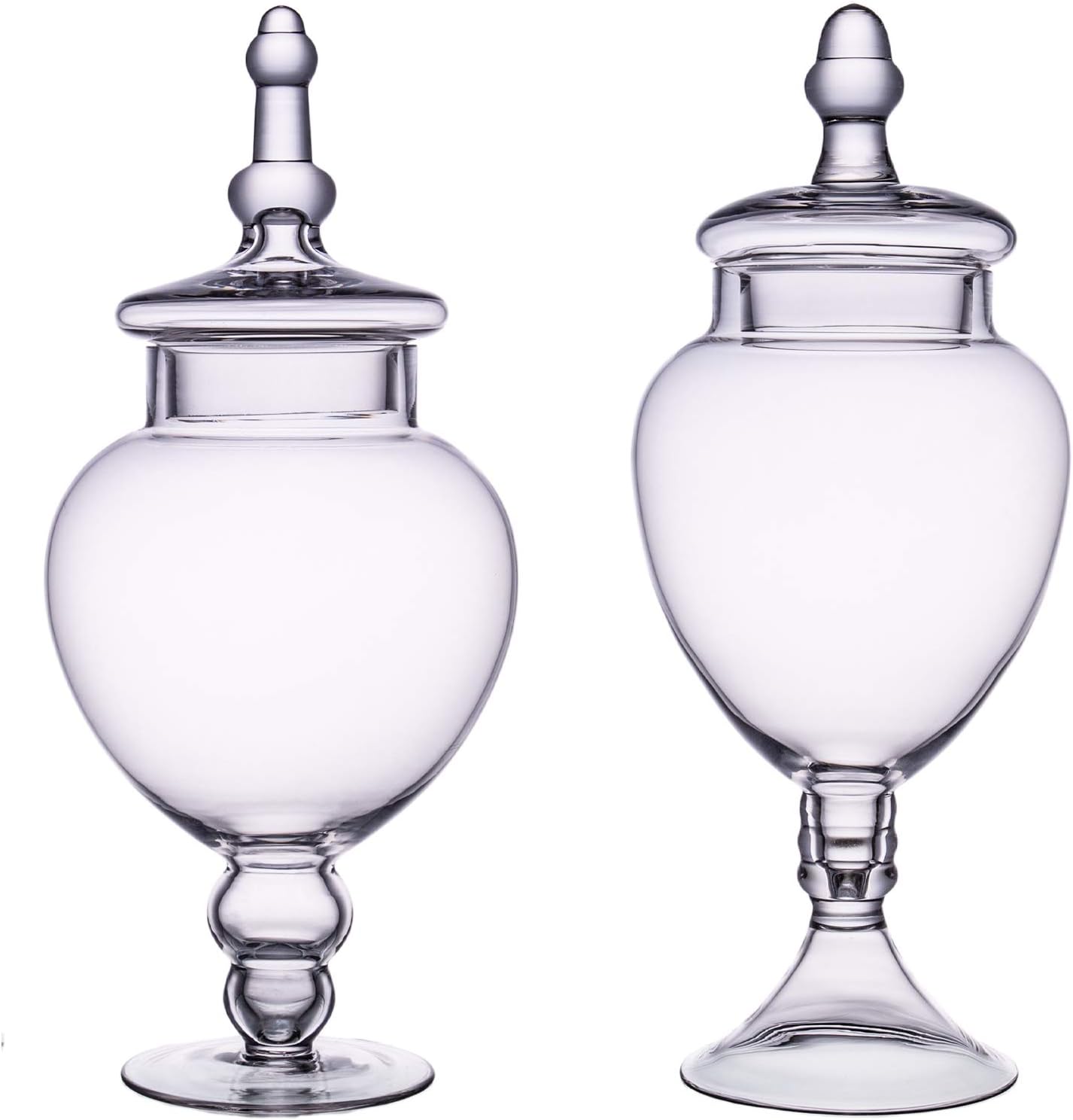 Clear Glass Apothecary Jars, Diamond Star Large Candy Buffet Display, Elegant Storage Jar, Decorative Wedding Candy Organizer Canisters (Height: 15.5" Body: 6.5"; 64 FL.OZ)