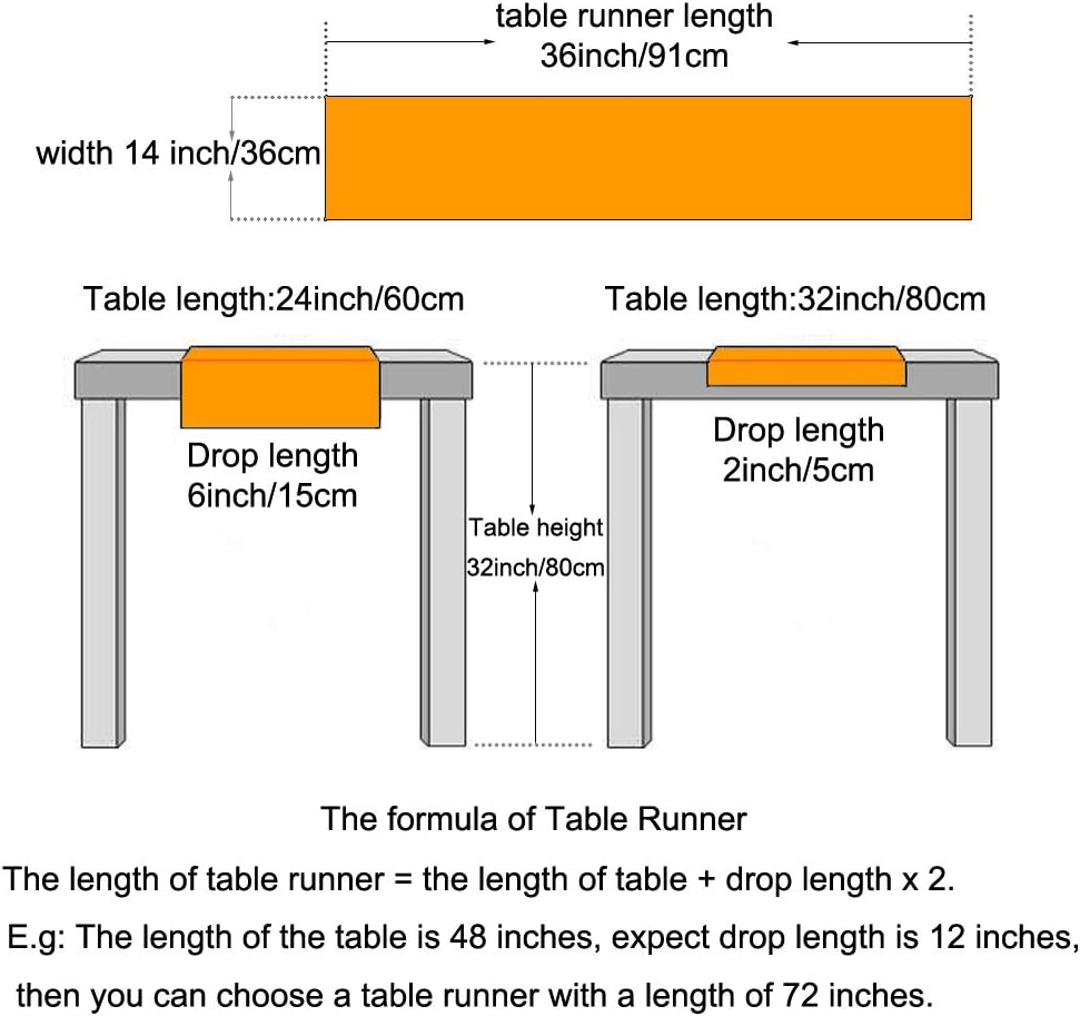KEPSWET Cotton Handmade Crochet Lace Table Runner Beige Rectangle Coffee Table Dresser Decor (14x36 inch)