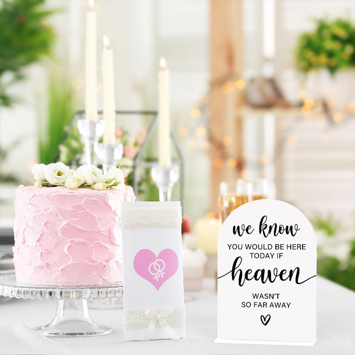 Acrylic Sign, Reception Table Decoration, We Know You Would be Here Today Sign for Ceremony, Modern Font Table Signs, Acrylic Tables Top Signs for Ceremony and Reception (White)