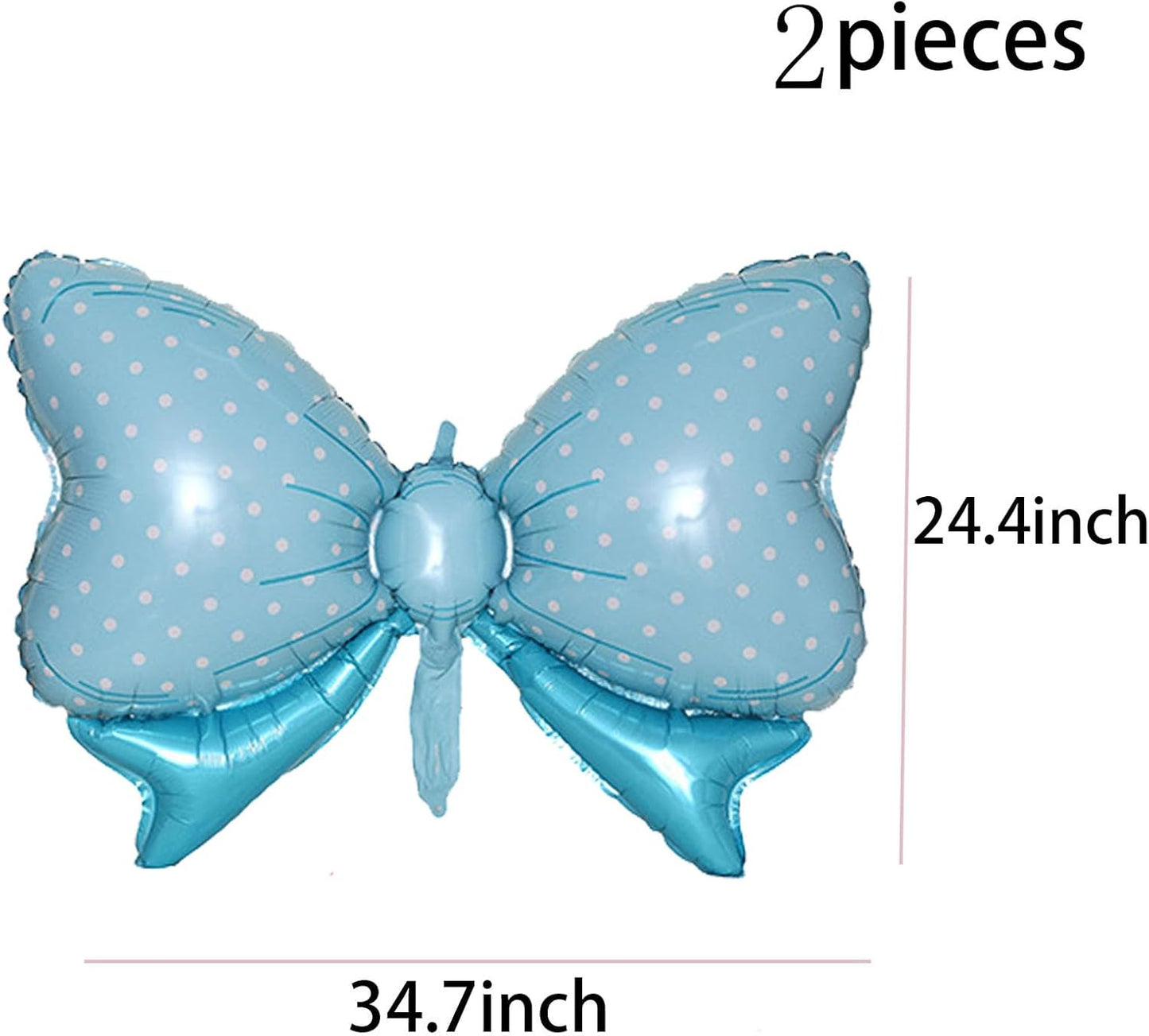 36 Inches Bow Foil Balloon Huge Bowtie Blue Balloon for Baby Shower, Wedding, Kids Theme Party Decoration (Blue 1)