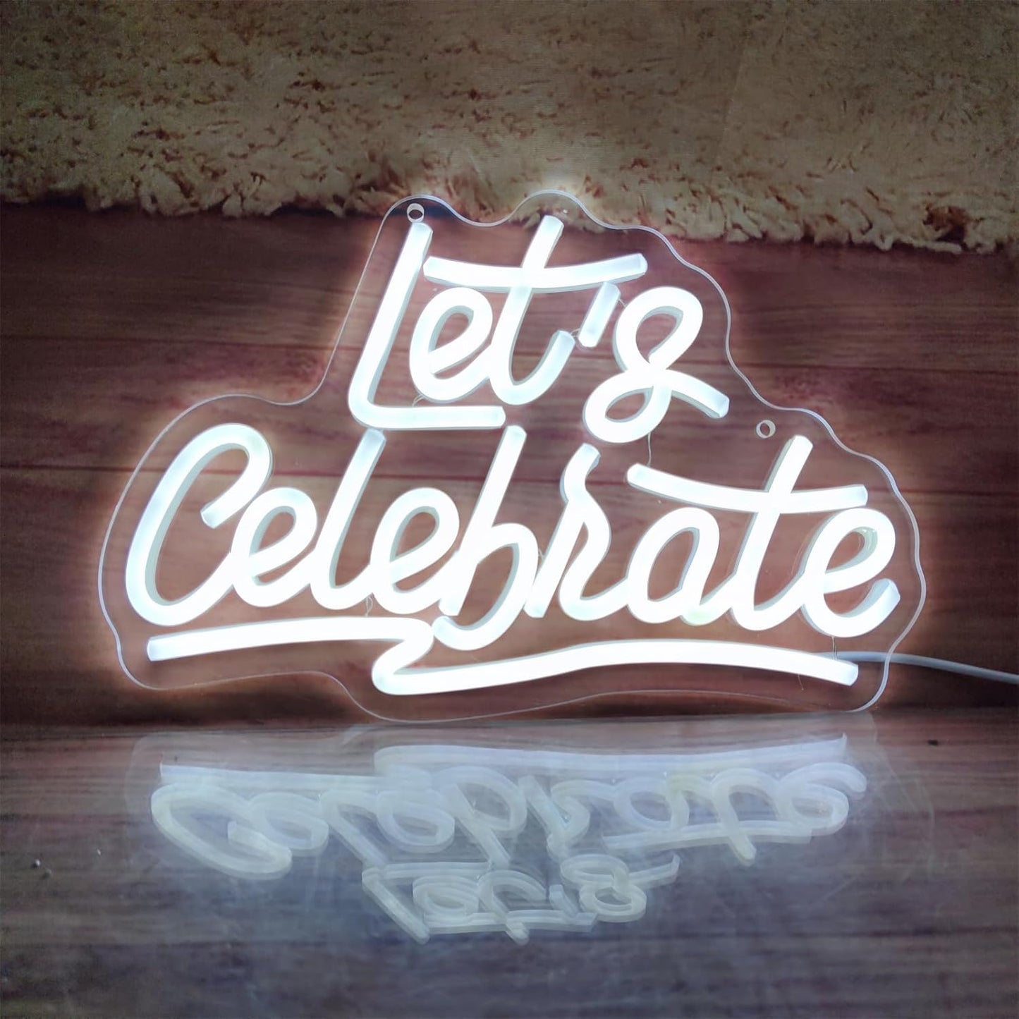 Neon Signs for Wall Decor - Let's Celebrate & Party LED Sign, 11.8" x 7.7"