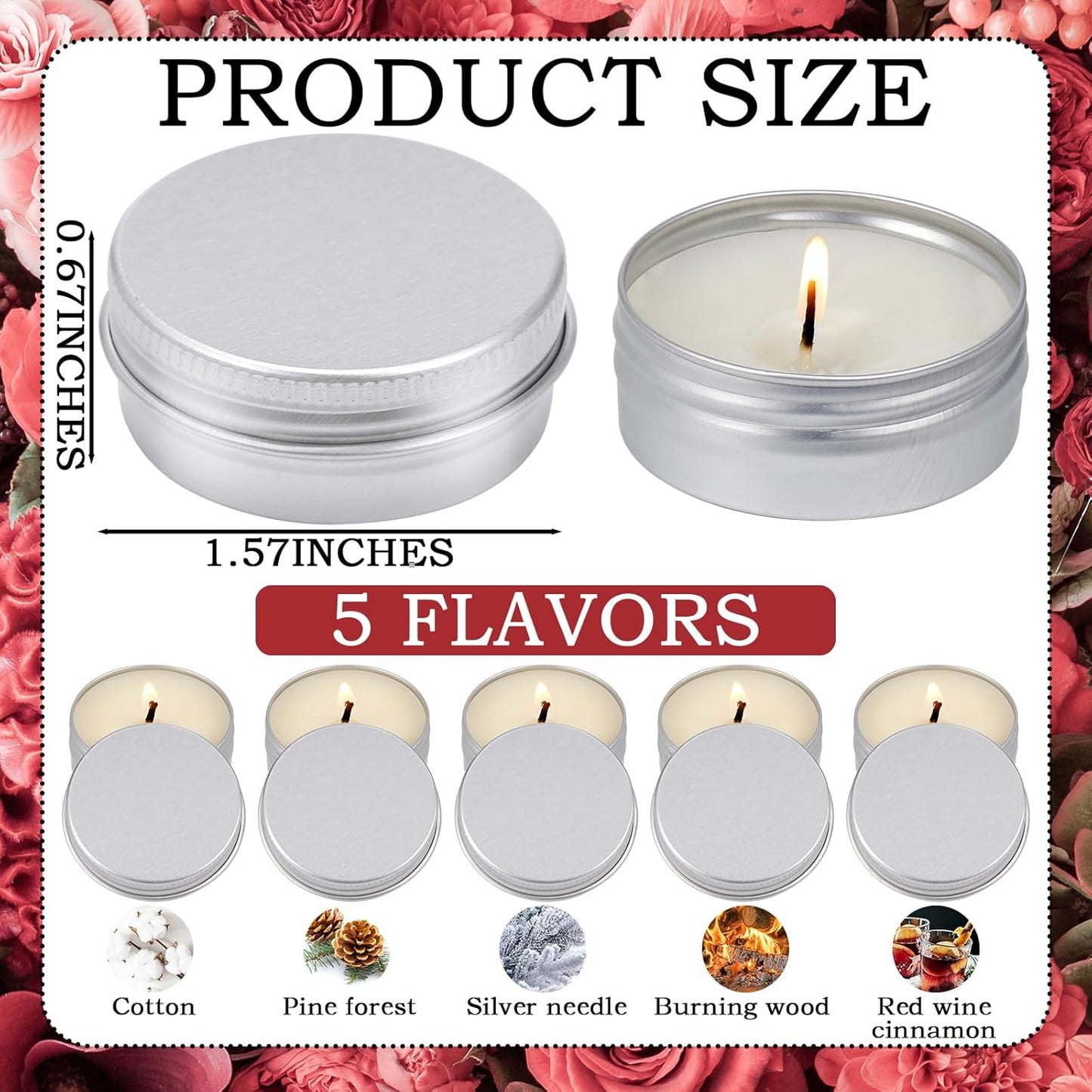 MTLEE 50 Pcs Wedding Scented Candles Gift Travel Tin Candle Aromatherapy Candle for Christmas Winter Baby Shower Favors Wedding Gifts(Christmas Flavor)